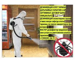 Дезинфекция уничтожение клопов тараканов результат 100